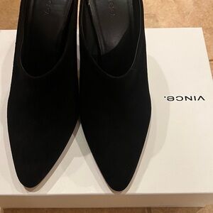 Vince Black Heels with Pointed Toe Design